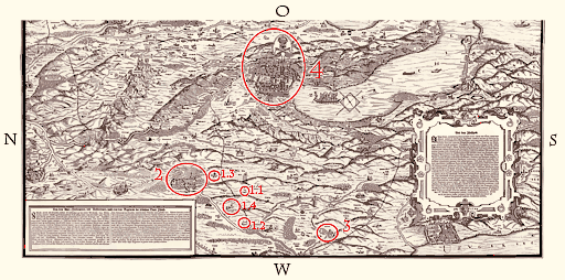 Kantonskarte Zürich von Jos Murer (Ausschnitt)